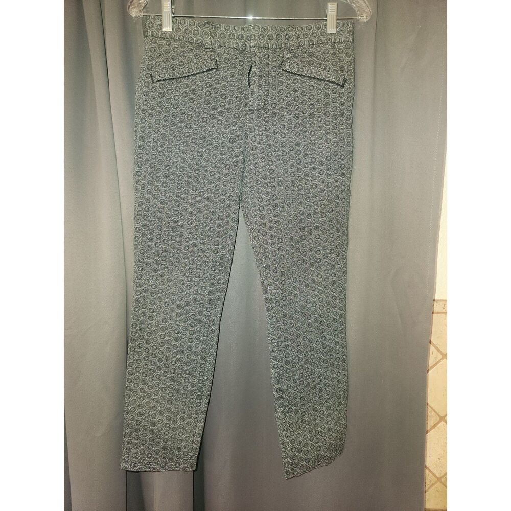 Gap Women's Black Hexagon Print Skinny Ankle Jeans Denim Pants Size 6R 6 Regular